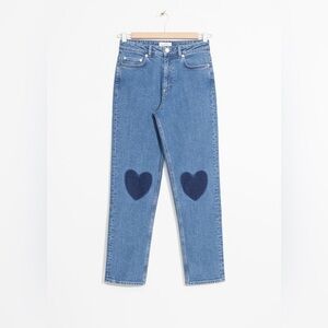 & Other Stories heart patch jeans